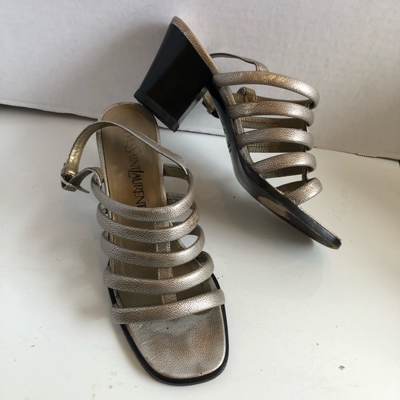 Gorg! YSL Yves Saint Laurent strappy block high heel shoes - Picture 1 of 16